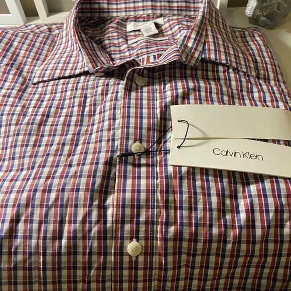 Calvin Klein Men’s Cashmere Plaid Button-down Shirt - Picture 5 of 7